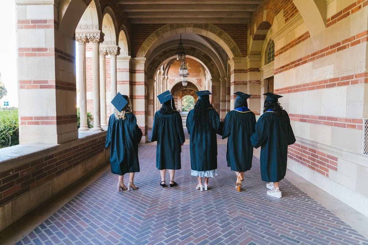 Engineering graduates on campus